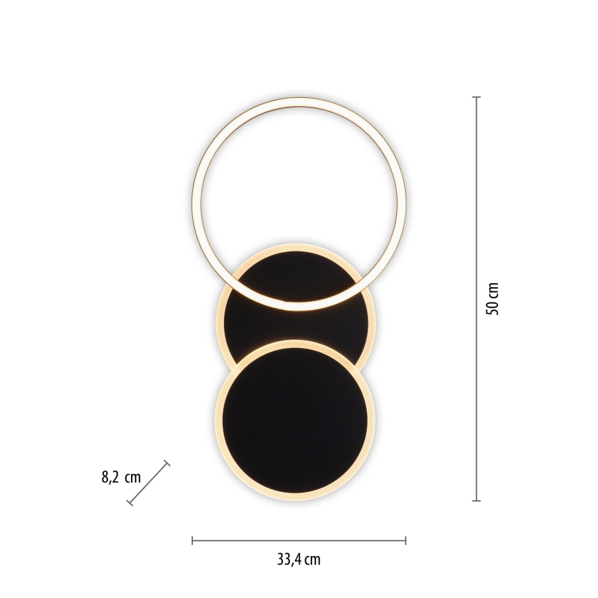 Leuchten Direkt 14116-18 - Plafón LED SEVENT LED/25,5W/230V negro