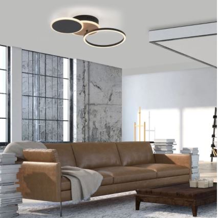 Leuchten Direkt 14116-78 - Plafón LED SEVENT LED/25,5W/230V negro/marrón