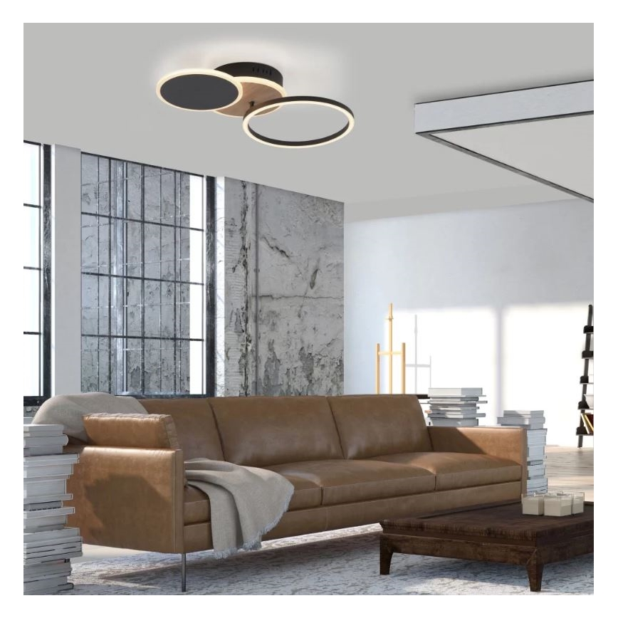 Leuchten Direkt 14116-78 - Plafón LED SEVENT LED/25,5W/230V negro/marrón