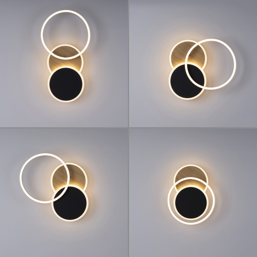 Leuchten Direkt 14116-78 - Plafón LED SEVENT LED/25,5W/230V negro/marrón