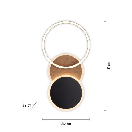 Leuchten Direkt 14116-78 - Plafón LED SEVENT LED/25,5W/230V negro/marrón