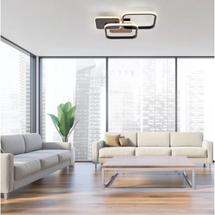 Leuchten Direkt 14117-78 - Plafón LED SEVENT LED/36W/230V negro/marrón