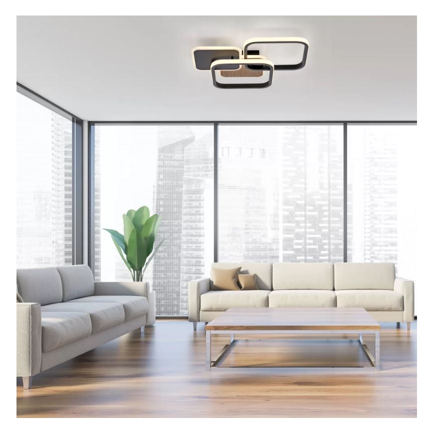 Leuchten Direkt 14117-78 - Plafón LED SEVENT LED/36W/230V negro/marrón