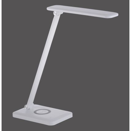 Leuchten Direkt 14415-16 - Lámpara LED de mesa táctil regulable con cargador inalámbrico FLORENTINA LED/5W/230V 3000-5000K blanco + USB