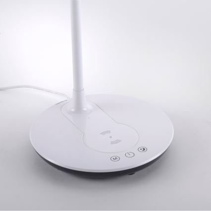 Leuchten Direkt 14416-16 - Lámpara de mesa LED regulable con carga inalámbrica ASTRID LED/5W/230V 3000/4000/5500K + USB