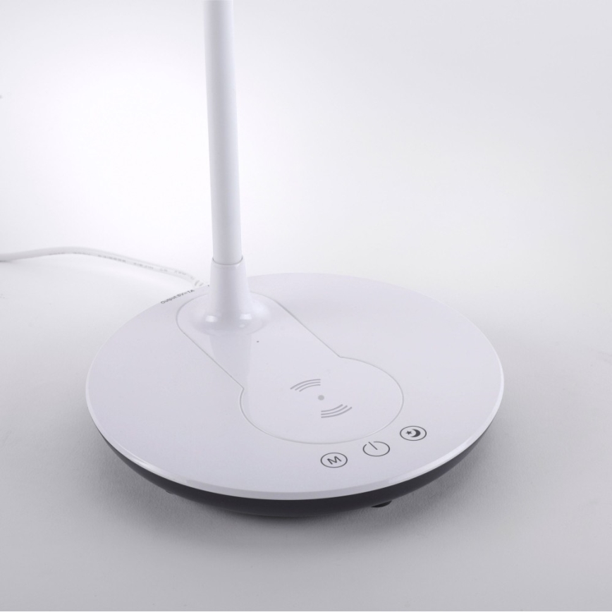 Leuchten Direkt 14416-16 - Lámpara de mesa LED regulable con carga inalámbrica ASTRID LED/5W/230V 3000/4000/5500K + USB