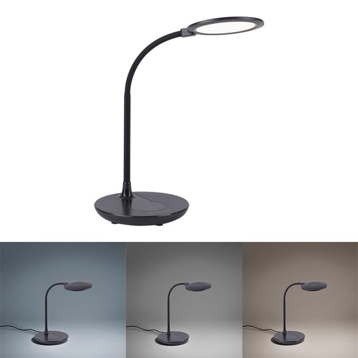 Leuchten Direkt 14416-18 - Lámpara de mesa LED regulable con cargador inalámbrico ASTRID LED/5W/230V 3000/4000/5500K + USB