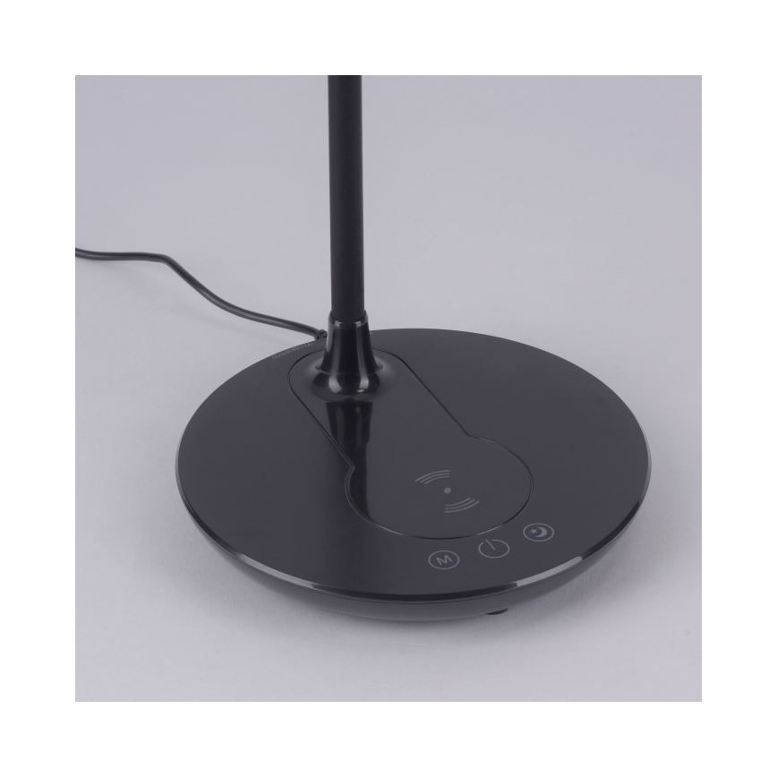 Leuchten Direkt 14416-18 - Lámpara de mesa LED regulable con cargador inalámbrico ASTRID LED/5W/230V 3000/4000/5500K + USB