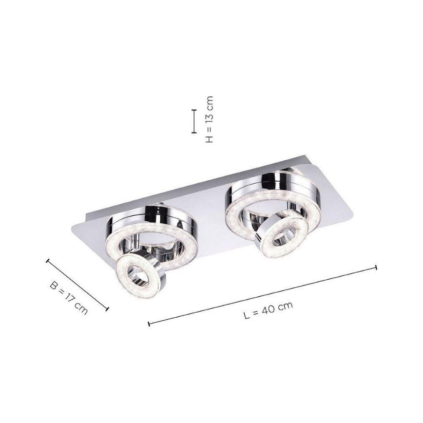 Leuchten Direkt 14521-17 - Plafón LED TIM 2xLED/2,8W/230V + 2xLED/3,1W