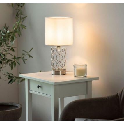 Leuchten Direkt 14615-55 - Lámpara de mesa DEVA 1xE14/40W/230V cromo mate
