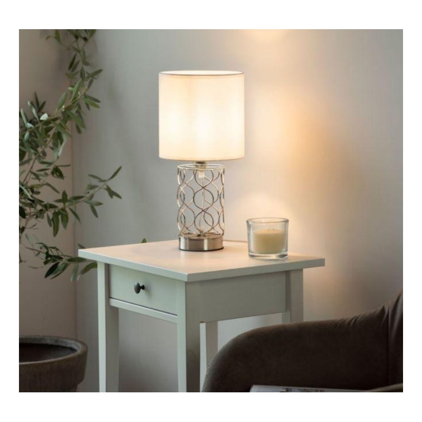 Leuchten Direkt 14615-55 - Lámpara de mesa DEVA 1xE14/40W/230V cromo mate