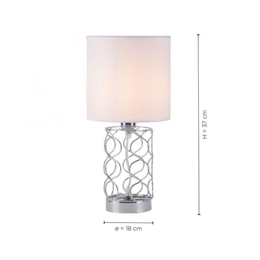 Leuchten Direkt 14615-55 - Lámpara de mesa DEVA 1xE14/40W/230V cromo mate