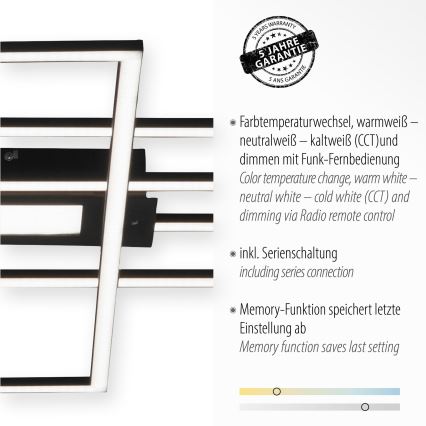 Leuchten Direkt 14693-18 - Lámpara de techo LED regulable ASMIN LED/48W/230V + mando a distancia