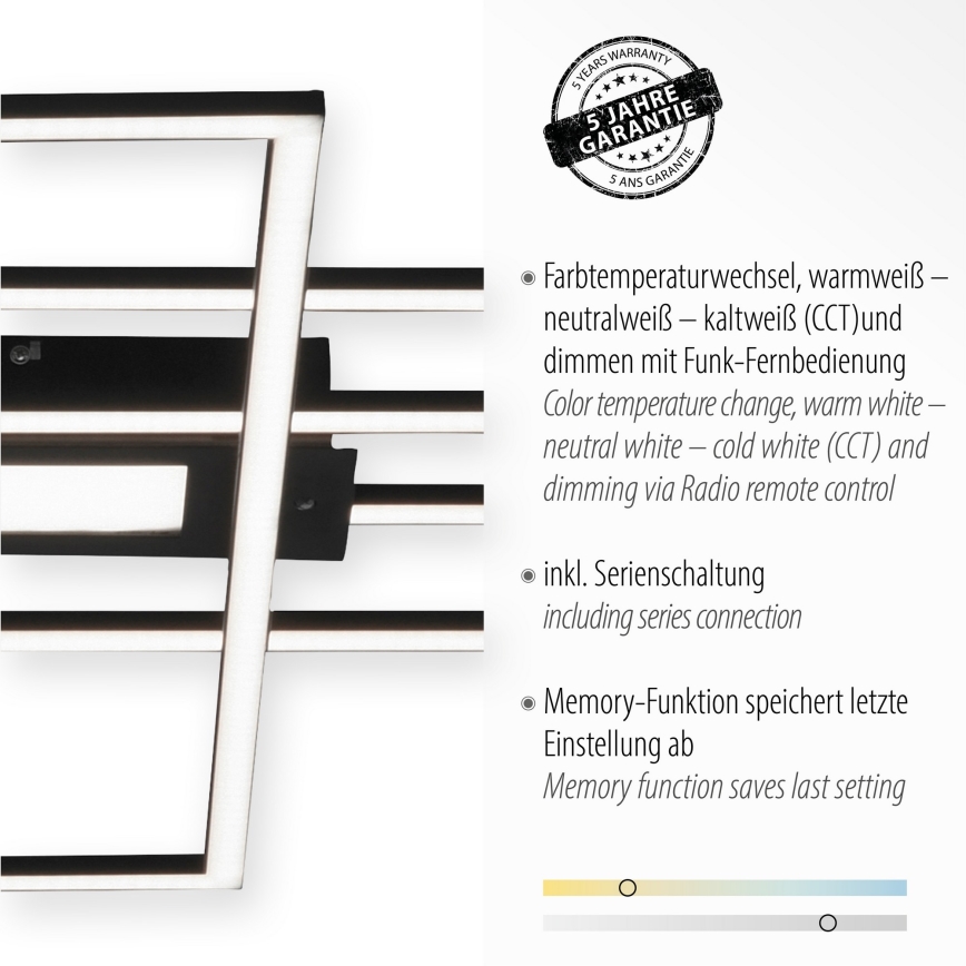Leuchten Direkt 14693-18 - Lámpara de techo LED regulable ASMIN LED/48W/230V + mando a distancia