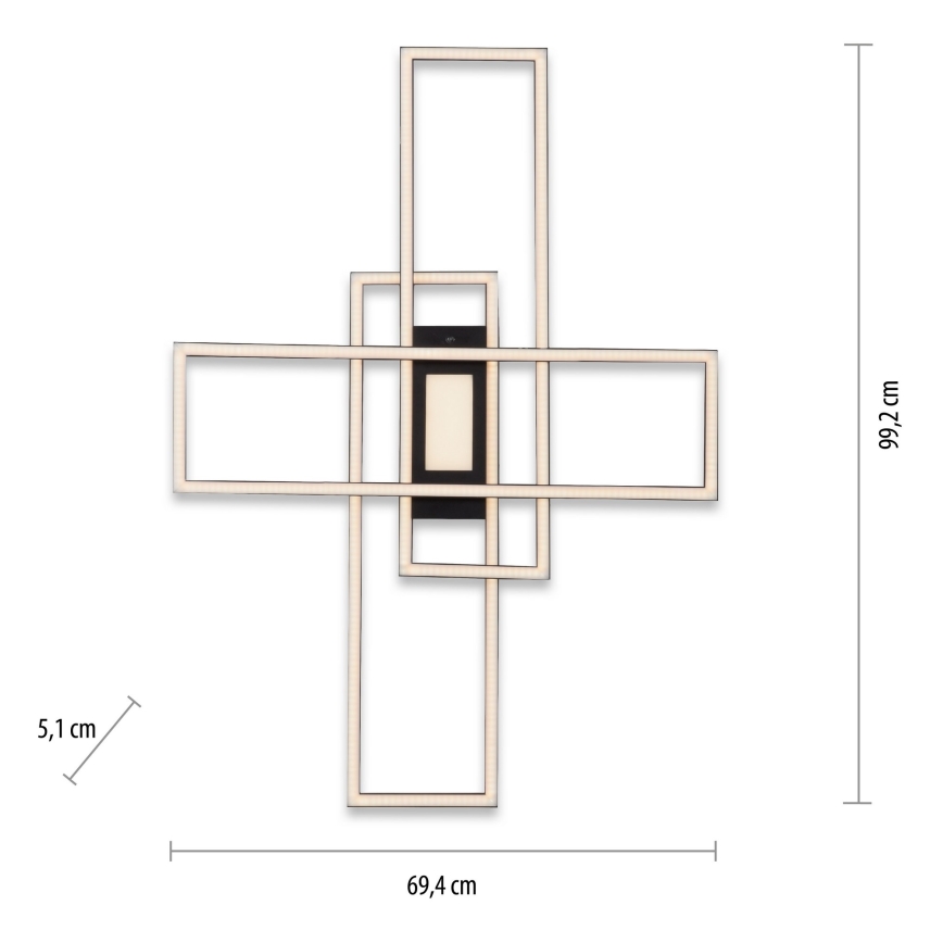 Leuchten Direkt 14693-18 - Lámpara de techo LED regulable ASMIN LED/48W/230V + mando a distancia