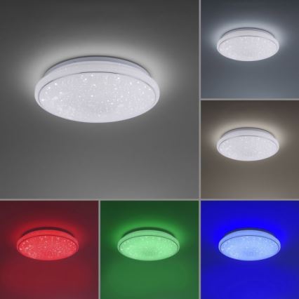 Leuchten Direkt 14743-16 - Plafón LED RGB regulable JUPI LED/28W/230V Tuya 2700-5000K + mando a distancia