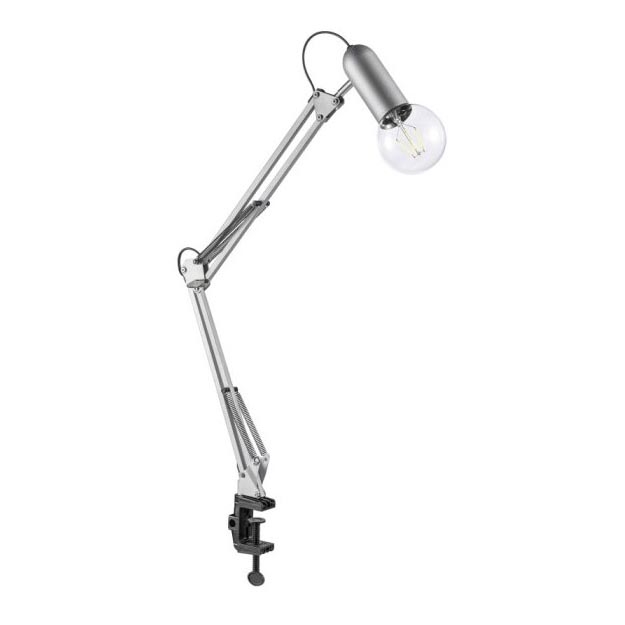 Leuchten Direkt 14773-55 - Lámpara de mesa con clip TURN ME 1xE27/60W/230V cromo mate