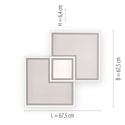 Leuchten Direkt 14855 - Plafón regulable LED EDGING 16-LED/51W/230V 2700-5000K + mando a distancia