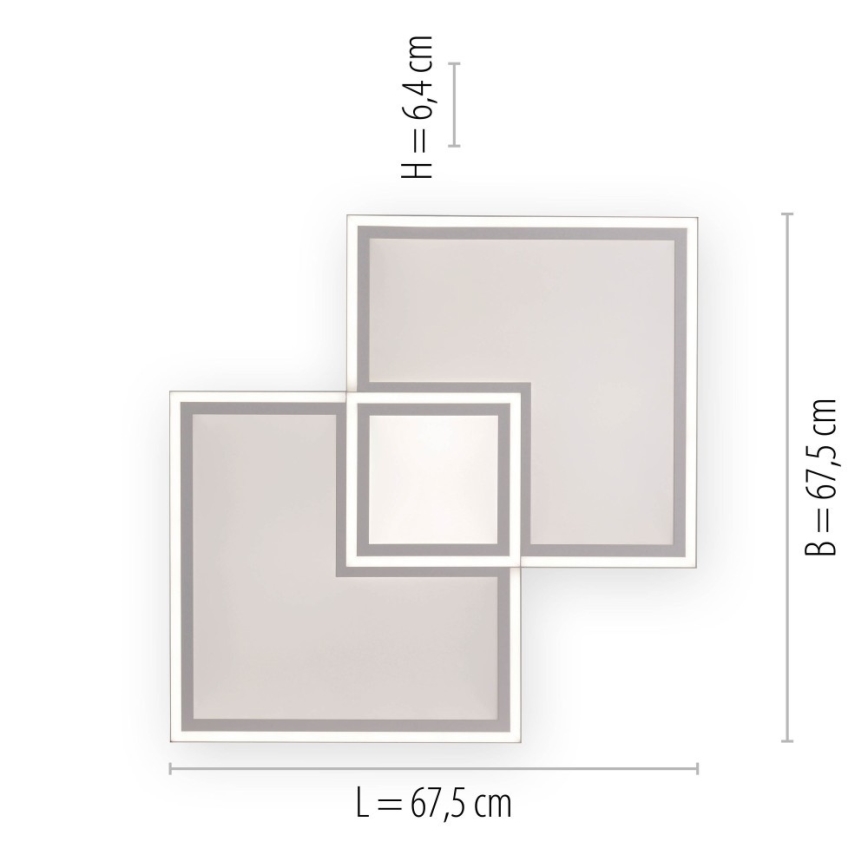 Leuchten Direkt 14855 - Plafón regulable LED EDGING 16-LED/51W/230V 2700-5000K + mando a distancia