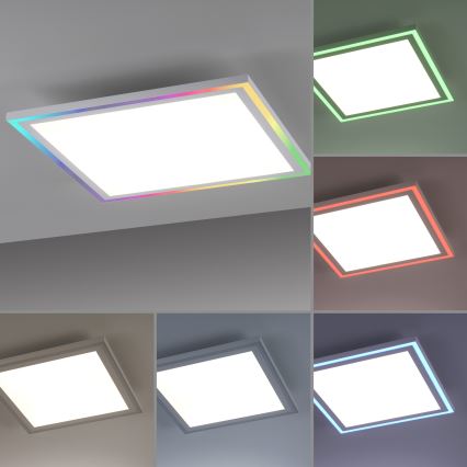 Leuchten Direkt 14900-16 - Plafón LED RGB regulable EDGING LED/24W/230V + mando a distancia