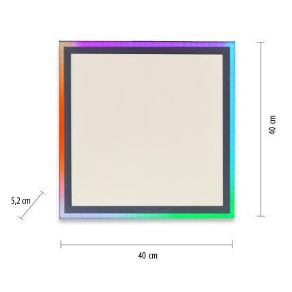 Leuchten Direkt 14900-16 - Plafón LED RGB regulable EDGING LED/24W/230V + mando a distancia