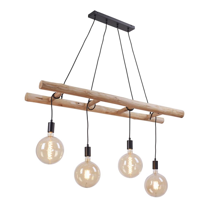 Leuchten Direkt 15025-18 - Lámpara colgante EDGAR 4xE27/60W/230V Eucalyptus