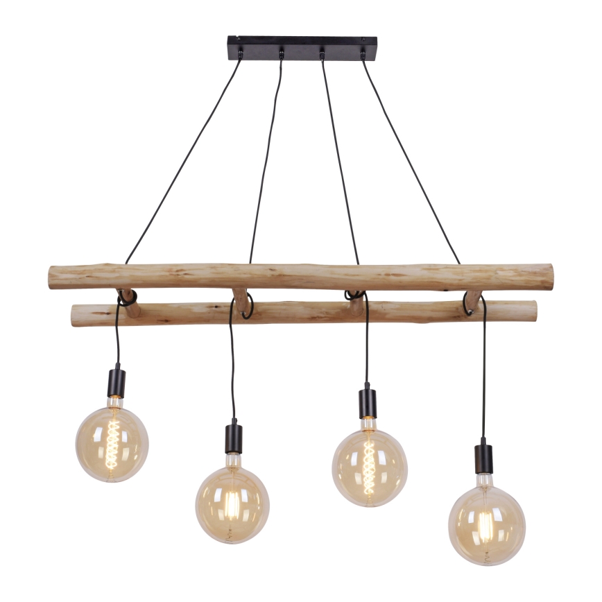 Leuchten Direkt 15025-18 - Lámpara colgante EDGAR 4xE27/60W/230V Eucalyptus
