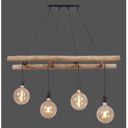 Leuchten Direkt 15025-18 - Lámpara colgante EDGAR 4xE27/60W/230V Eucalyptus