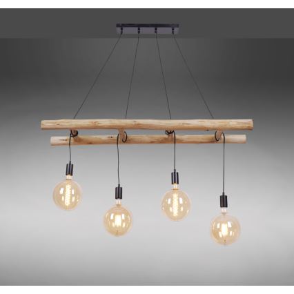 Leuchten Direkt 15025-18 - Lámpara colgante EDGAR 4xE27/60W/230V Eucalyptus