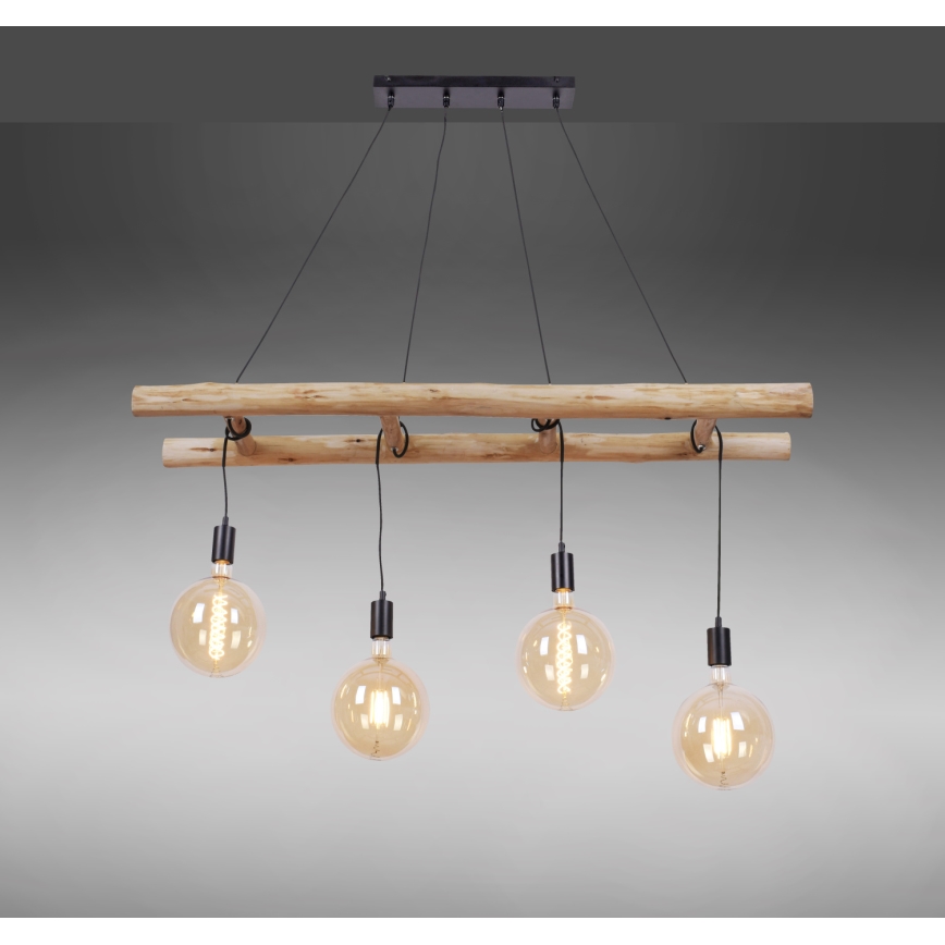 Leuchten Direkt 15025-18 - Lámpara colgante EDGAR 4xE27/60W/230V Eucalyptus