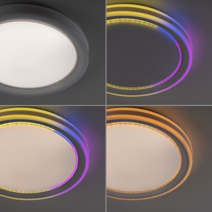 Leuchten Direkt 15154-16 - Plafón LED RGB regulable EDGING LED/39W/230V + mando a distancia