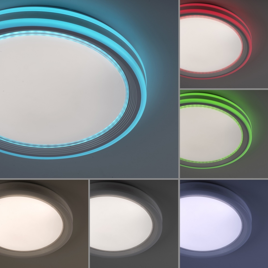Leuchten Direkt 15154-16 - Plafón LED RGB regulable EDGING LED/39W/230V + mando a distancia