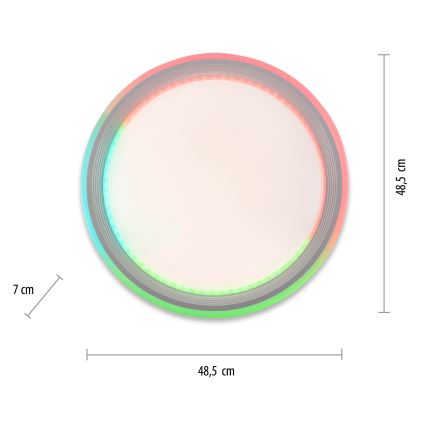 Leuchten Direkt 15154-16 - Plafón LED RGB regulable EDGING LED/39W/230V + mando a distancia