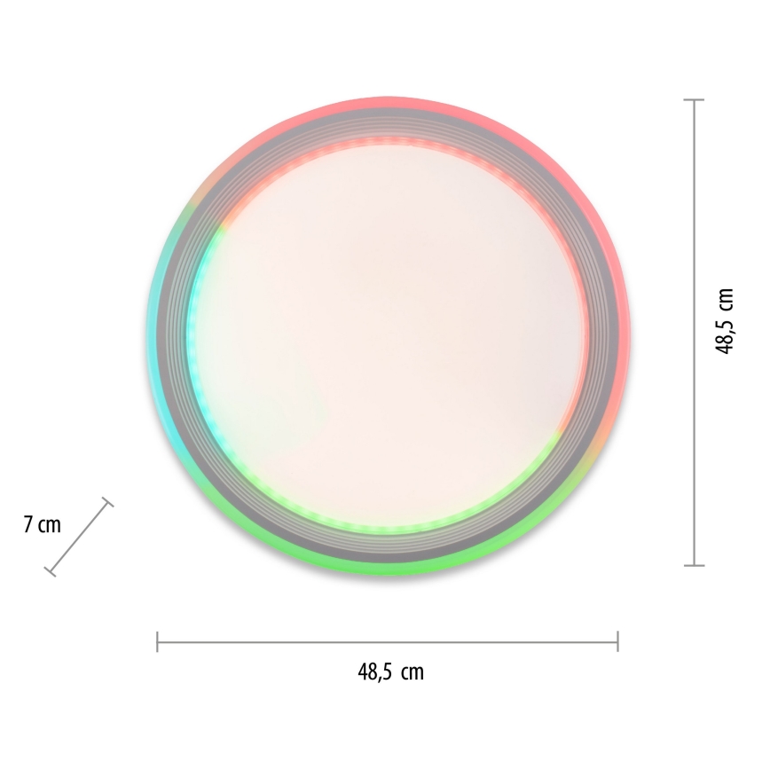 Leuchten Direkt 15154-16 - Plafón LED RGB regulable EDGING LED/39W/230V + mando a distancia