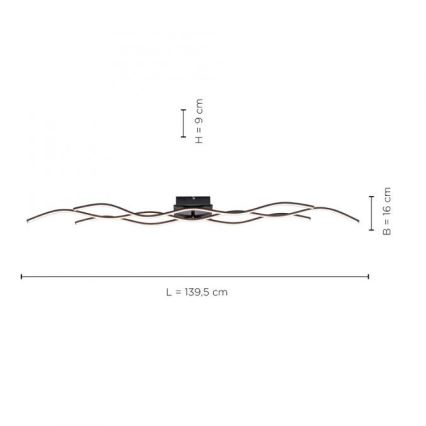 Leuchten Direkt 15167-18 - Lámpara de suspensión LED WAWE 2xLED/12,5W/230V+1xLED/17W negro