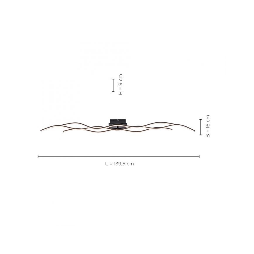 Leuchten Direkt 15167-18 - Lámpara de suspensión LED WAWE 2xLED/12,5W/230V+1xLED/17W negro