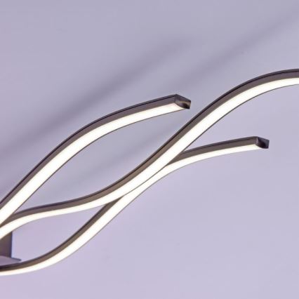 Leuchten Direkt 15167-18-LED Lámpara de techo de superficie WAWE 2xLED/12,5W/230V+LED/17W negra