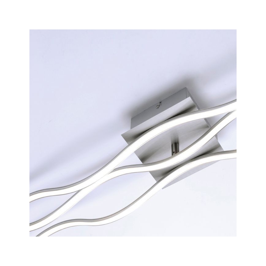 Leuchten Direkt 15167-55 - Plafón LED de superficie WAWE 2xLED/12,5W/230V+LED/17W cromo mate