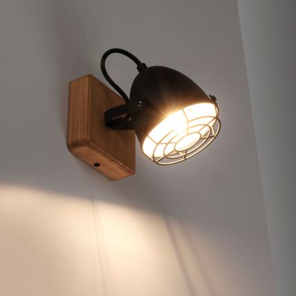 Leuchten Direkt 15171-18 - Lámpara de pared con foco BEETLE 1xE14/10W/230V pino