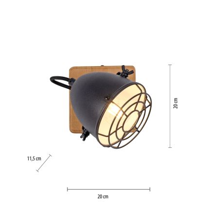 Leuchten Direkt 15171-18 - Lámpara de pared con foco BEETLE 1xE14/10W/230V pino
