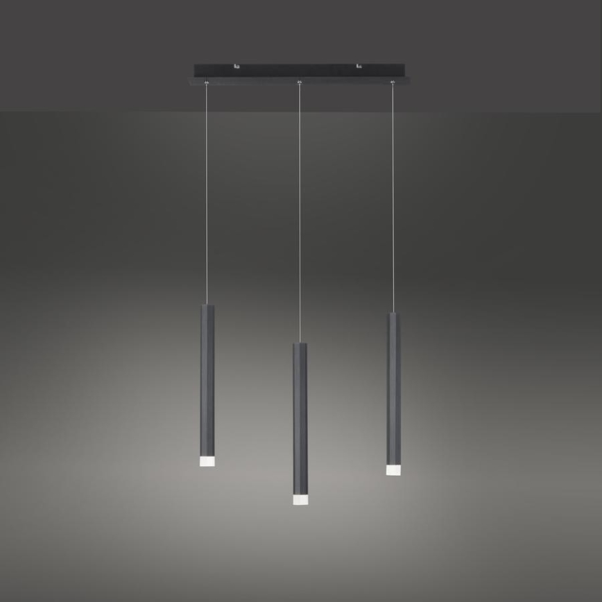 Leuchten Direkt 15203-18 - Lámpara LED colgante 3xLED/4,8W/230V negro