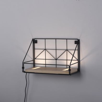 Leuchten Direkt 15276-18 - Estante con luces LED BOARD 2xLED/1,75W/230V 30 cm Eucalyptus
