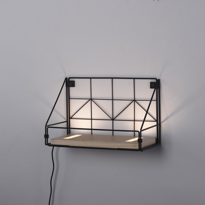 Leuchten Direkt 15276-18 - Estante con luces LED BOARD 2xLED/1,75W/230V 30 cm Eucalyptus