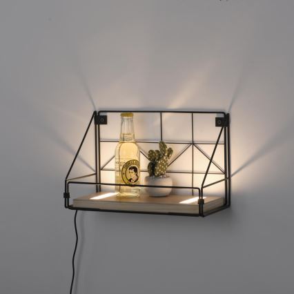 Leuchten Direkt 15276-18 - Estante con luces LED BOARD 2xLED/1,75W/230V 30 cm Eucalyptus
