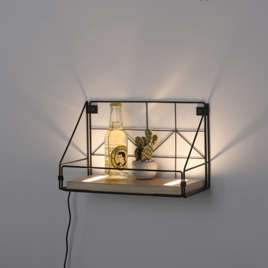 Leuchten Direkt 15276-18 - Estante con luces LED BOARD 2xLED/1,75W/230V 30 cm Eucalyptus