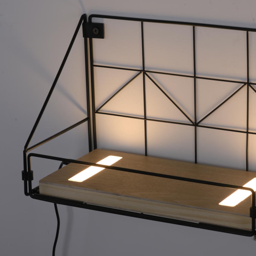 Leuchten Direkt 15276-18 - Estante con luces LED BOARD 2xLED/1,75W/230V 30 cm Eucalyptus