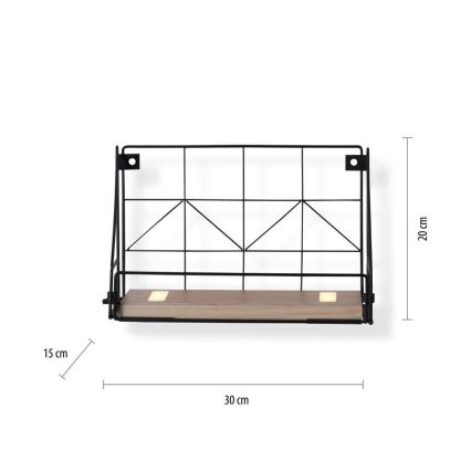 Leuchten Direkt 15276-18 - Estante con luces LED BOARD 2xLED/1,75W/230V 30 cm Eucalyptus