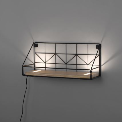 Leuchten Direkt 15277-18 - Estante con luces LED BOARD 2xLED/1,75W/230V 45 cm Eucalyptus