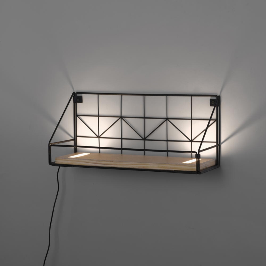 Leuchten Direkt 15277-18 - Estante con luces LED BOARD 2xLED/1,75W/230V 45 cm Eucalyptus
