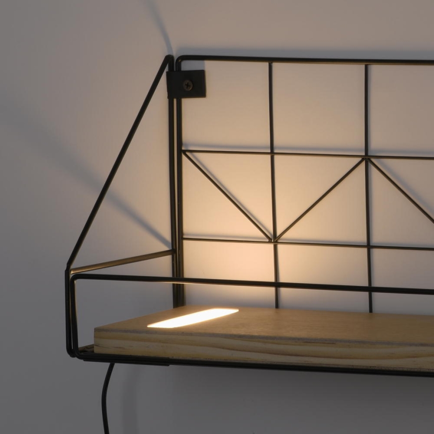 Leuchten Direkt 15277-18 - Estante con luces LED BOARD 2xLED/1,75W/230V 45 cm Eucalyptus